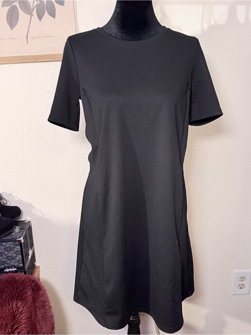 Gap Maternity Black Short-Sleeve Dress Xs